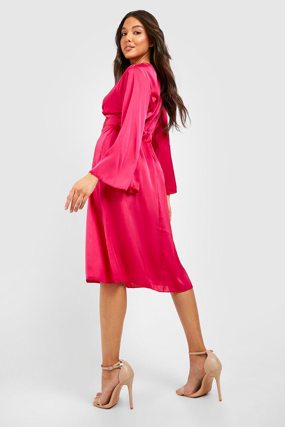 Boohoo satin best sale midi dress